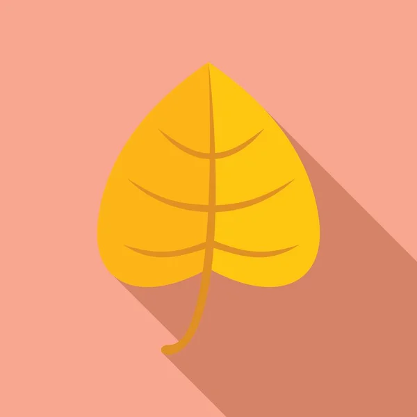 Gele blad pictogram vlakke vector. Herfst november — Stockvector