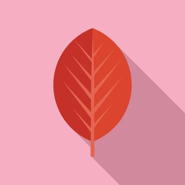 Red leaf icon flat vector. September plant — Stock Vector