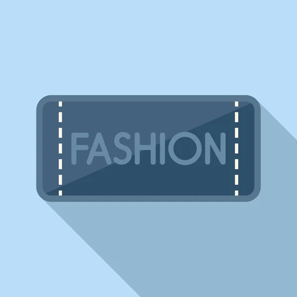 Icono de etiqueta de moda azul vector plano. Tejido de algodón — Vector de stock