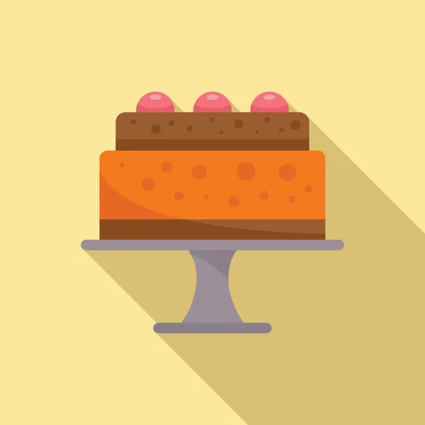 Partido pastel icono vector plano. Cumpleaños aniversario — Archivo Imágenes Vectoriales