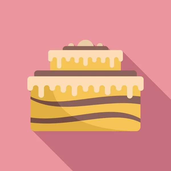 Celebración pastel icono vector plano. Feliz aniversario. — Vector de stock