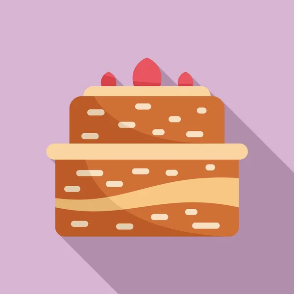 Dish cake icon flat vector. Food pastry — Stock Vector