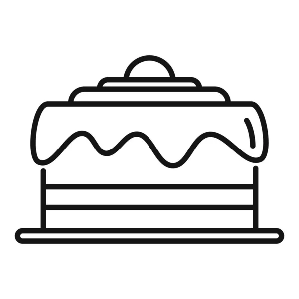 Dish cake icon outline Vektor. Konditorei — Stockvektor