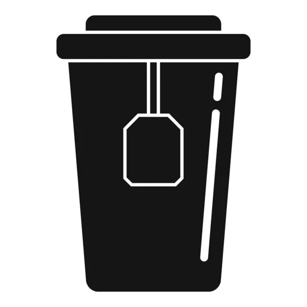 Plastic theekopje pictogram eenvoudige vector. Warme drank — Stockvector