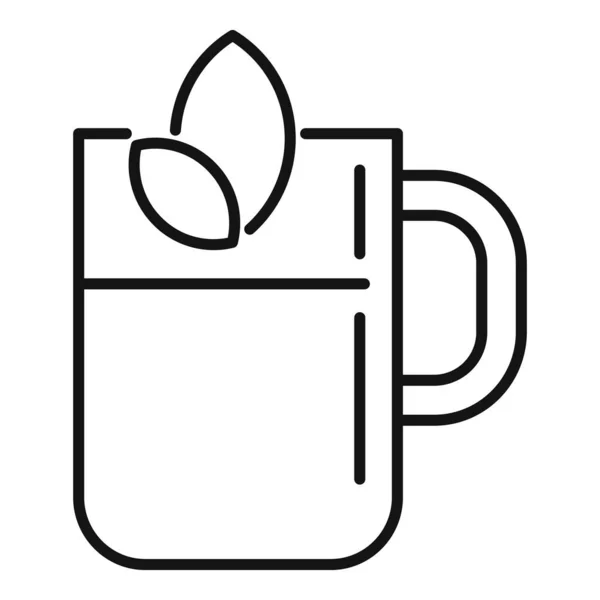 Tea ikon körvonalvektor. Igyál! — Stock Vector