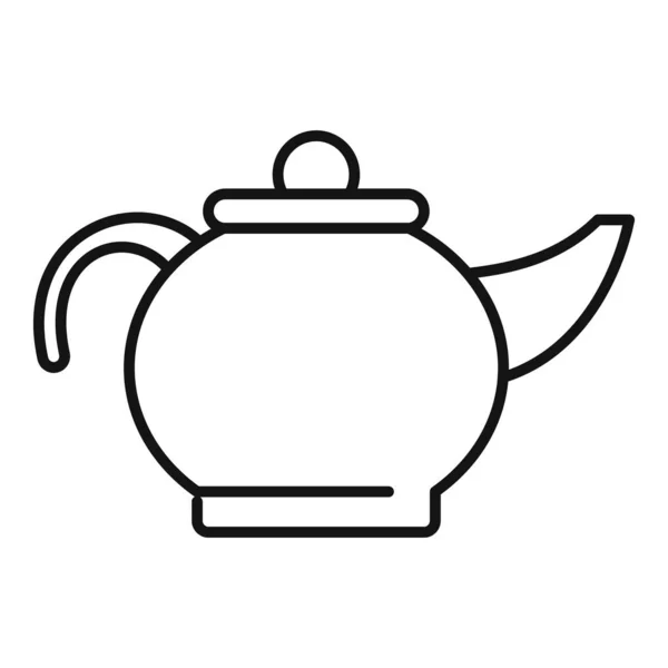 Umrissvektor für Teekannen-Symbole. Heißgetränk — Stockvektor