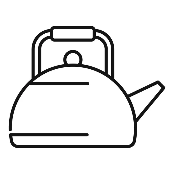 Hervidor de té clásico icono contorno vector. Alimento saludable — Vector de stock