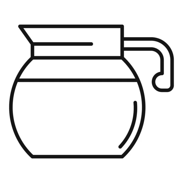 Koffie pot pictogram contouren vector. Warme drank — Stockvector