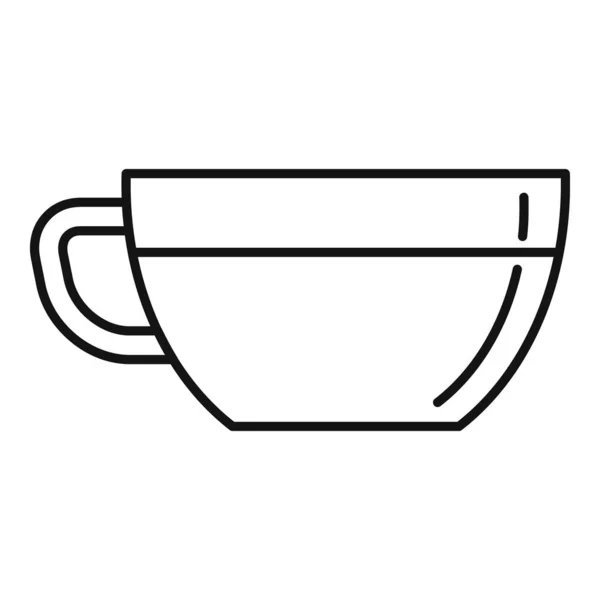 Διαφανές εικονίδιο κύπελλο τσαγιού διάνυσμα περίγραμμα. Πρωινή καφετέρια — Διανυσματικό Αρχείο