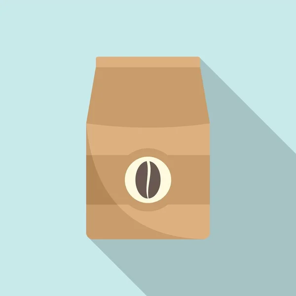 Ikona balení kávových zrn plochý vektor. Espresso šálek — Stockový vektor