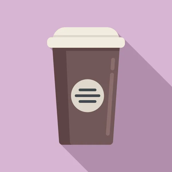 För att gå kaffe kopp ikon platt vektor. Kafé cappuccino — Stock vektor