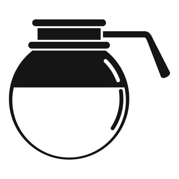 Runde Kaffeekanne Symbol einfacher Vektor. Heißer Espresso — Stockvektor