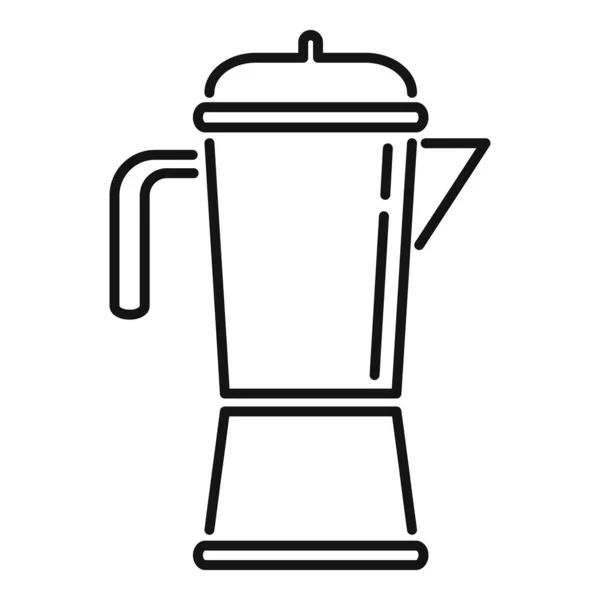 커피 팟 아이콘 윤곽 벡터. 아침밥 — 스톡 벡터