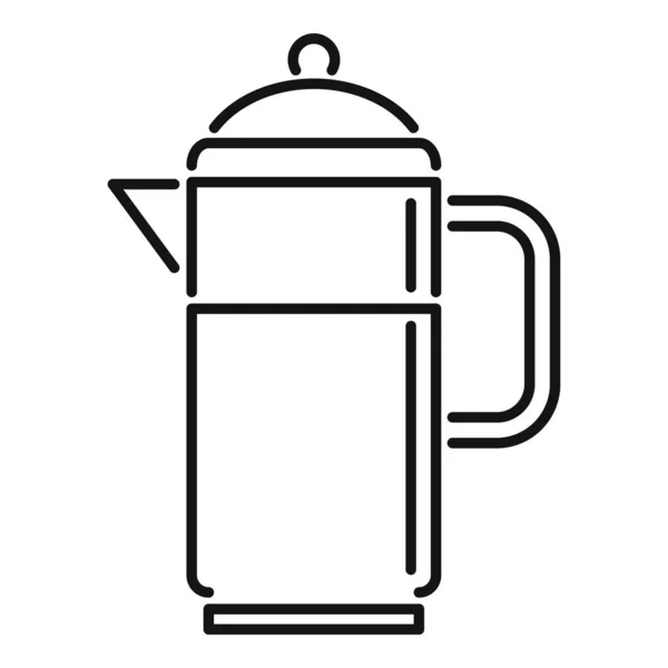 Startseite Kaffeekanne Symbol Umrissvektor. Espressotasse — Stockvektor