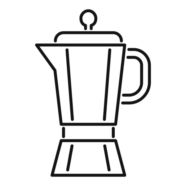 Vector de contorno de icono de cafetera de vapor. Café caliente — Vector de stock