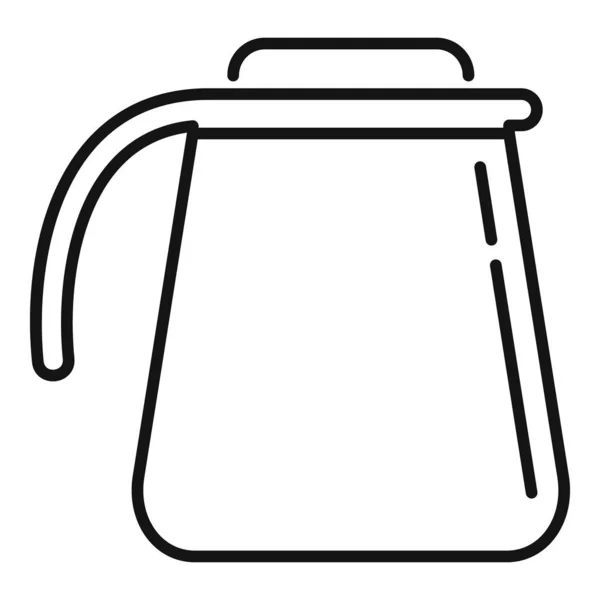 Icono de la olla de café de cerámica contorno vector. taza de café expreso — Vector de stock