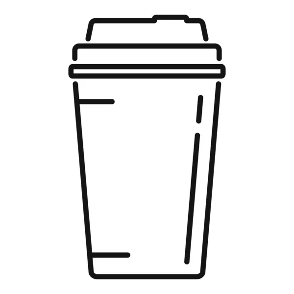 Aroma taza de café icono contorno vector. Bebida expreso — Vector de stock
