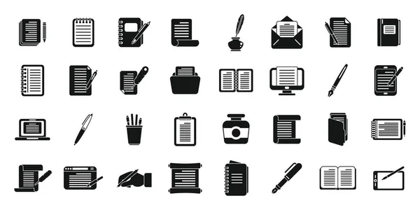 Los iconos de escritura establecen un vector simple. Escribir carta — Archivo Imágenes Vectoriales