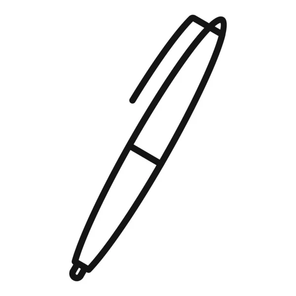 Kontor penna ikon kontur vektor. Papperstext — Stock vektor