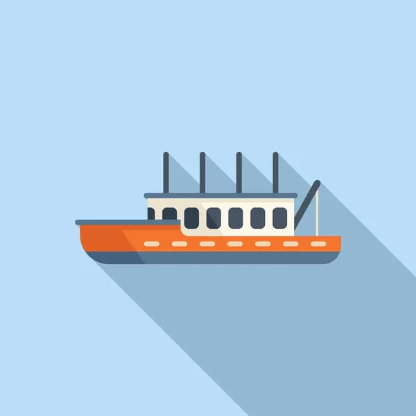 Commerciële vis boot pictogram vlakke vector. Zeeschip — Stockvector