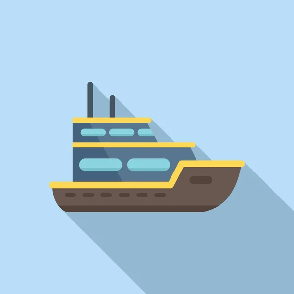 Oceaan vissersboot pictogram vlakke vector. Viszee — Stockvector