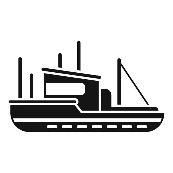 Barco de pesca icono vector simple. Buque pesquero — Vector de stock