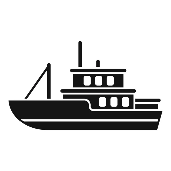 Ícone de barco de peixe vetor simples. Navio marítimo — Vetor de Stock