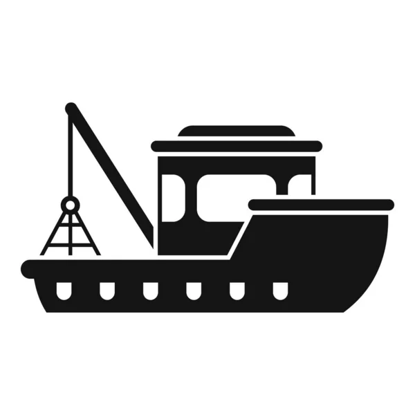 Port bateau de poisson icône vecteur simple. Navire de pêche — Image vectorielle