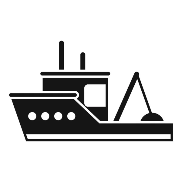 Basit bir balık teknesi ikonu yakala. Deniz gemisi — Stok Vektör