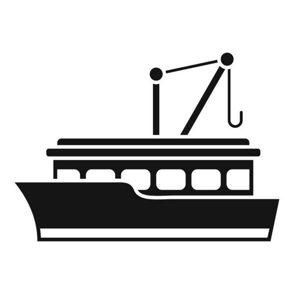 Ikona łodzi rybackiej prosty wektor. Statek rybacki — Wektor stockowy