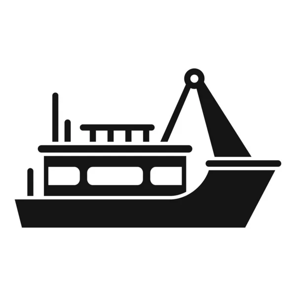 Voile bateau de poissons icône vecteur simple. Navire maritime — Image vectorielle