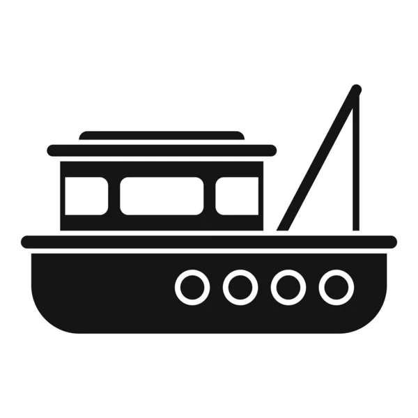 Icône de bateau de poisson industriel vecteur simple. Navire maritime — Image vectorielle