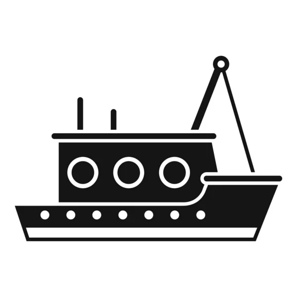 River fish ship icon simple vector. Marine vessel — Stock Vector