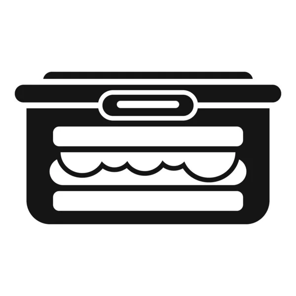 Lunchlåda ikon enkel vektor. Hälsosam måltid — Stock vektor