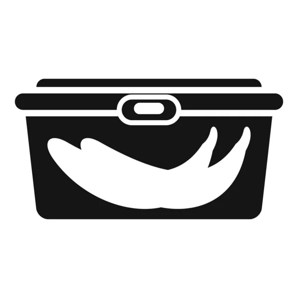 Banana almuerzo icono caja vector simple. Comida para cenar — Vector de stock