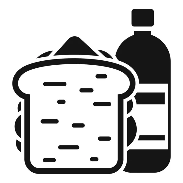 Ícone de almoço da escola em casa vetor simples. Comida para jantar — Vetor de Stock