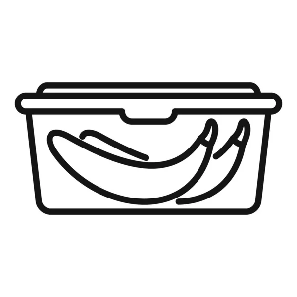 Bananowe pudełko z ikoną wektora. Obiad — Wektor stockowy