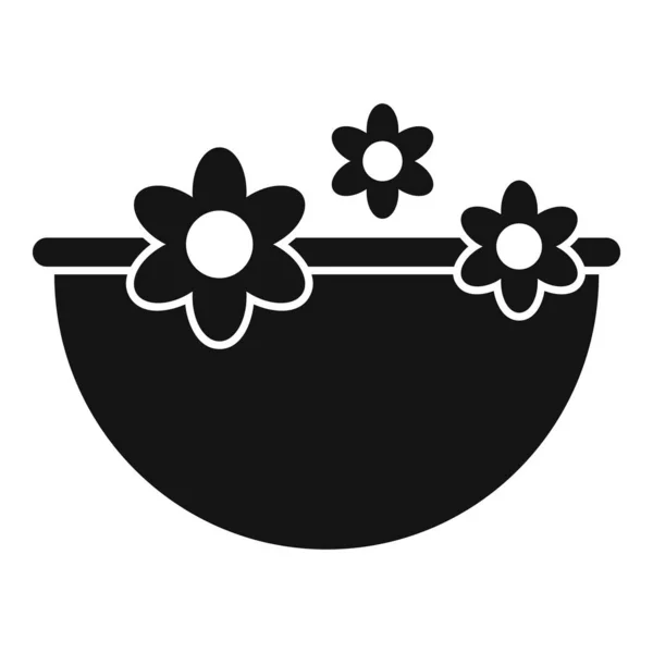 Ikona koupele květinové nohy jednoduchý vektor. Lázně — Stockový vektor