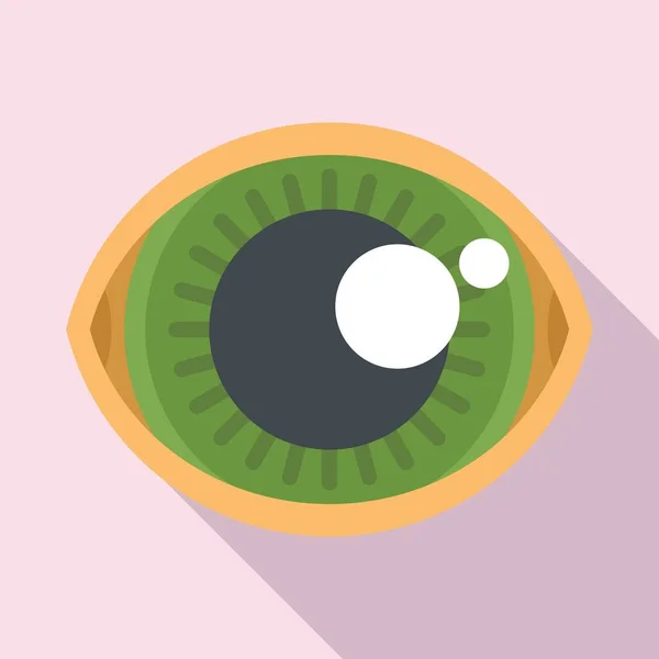 Gran ojo humano icono vector plano. Vista del globo ocular — Vector de stock