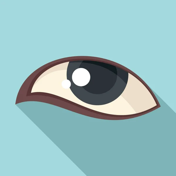 Sad eye icon flat vector. Look vision — Stock Vector