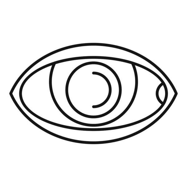 Droevig oog pictogram omtrek vector. Kijk, zicht. — Stockvector