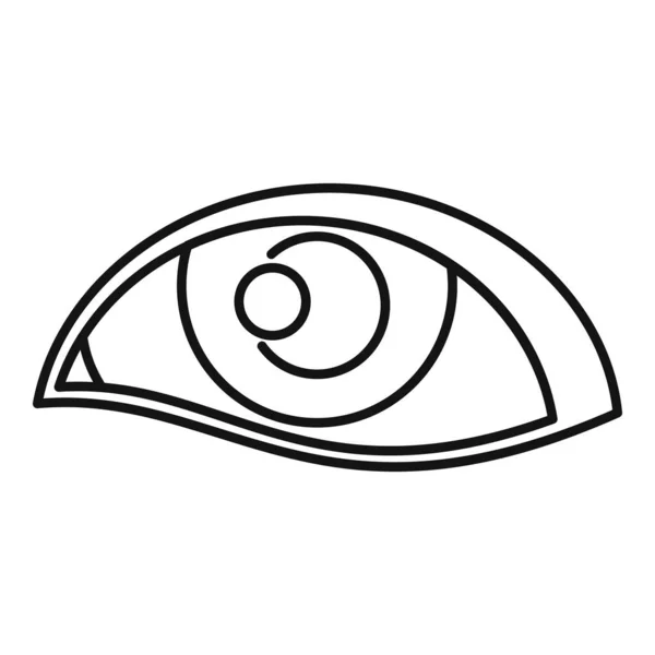 Optisk ögonikon konturvektor. Cirkelljus — Stock vektor