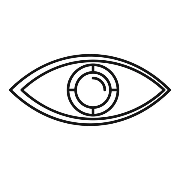 Icono de luz ocular contorno vector. Ver mirada — Vector de stock