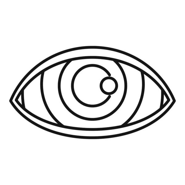 Icono emblema del ojo contorno vector. Ver pictograma — Vector de stock