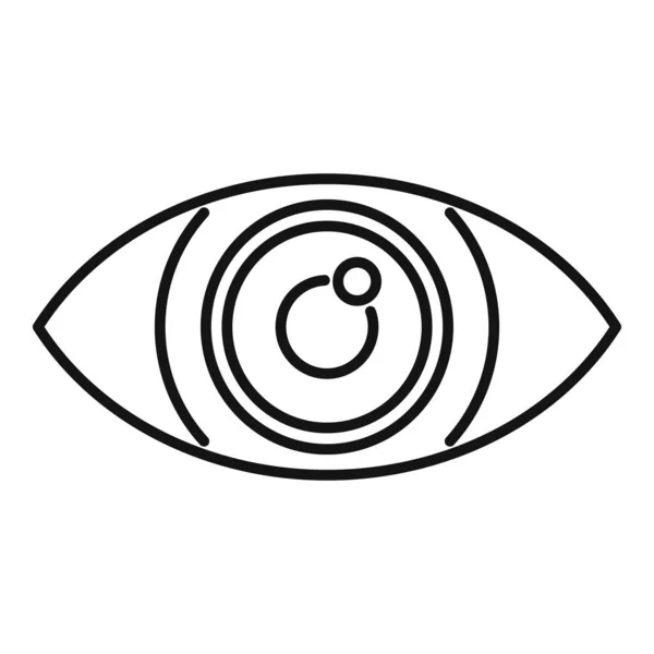 Angry eye icon outline vector. Optical lens — Stock Vector