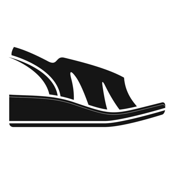 Sandaler klackar ikonen enkel vektor. Kvinnliga skor — Stock vektor