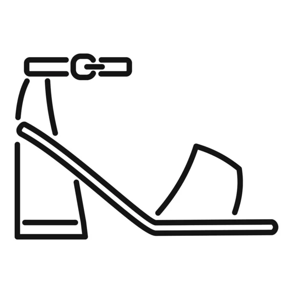 Вектор контура иконки сандальной туфли. Летняя обувь — стоковый вектор