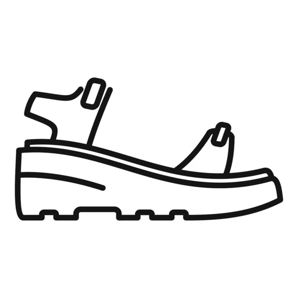 Flop sandal ikon kontur vektor. Kvinnliga tofflor — Stock vektor