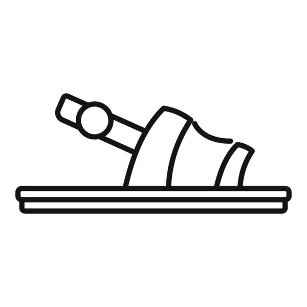 Moda sandalia icono contorno vector. Zapato de verano — Vector de stock