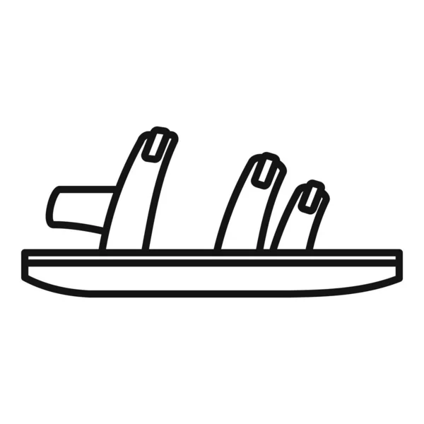 Strandsandalen-Symbole umreißen Vektor. Frauenschuh — Stockvektor